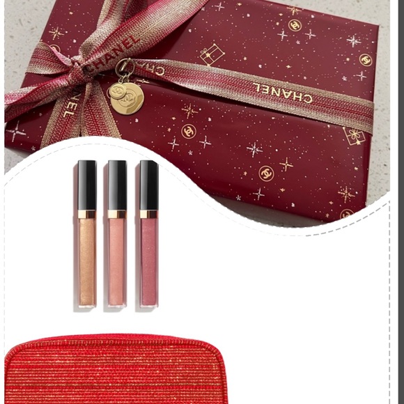 CHANEL Makeup Chanel Lipgloss Holiday Set Bag Poshmark